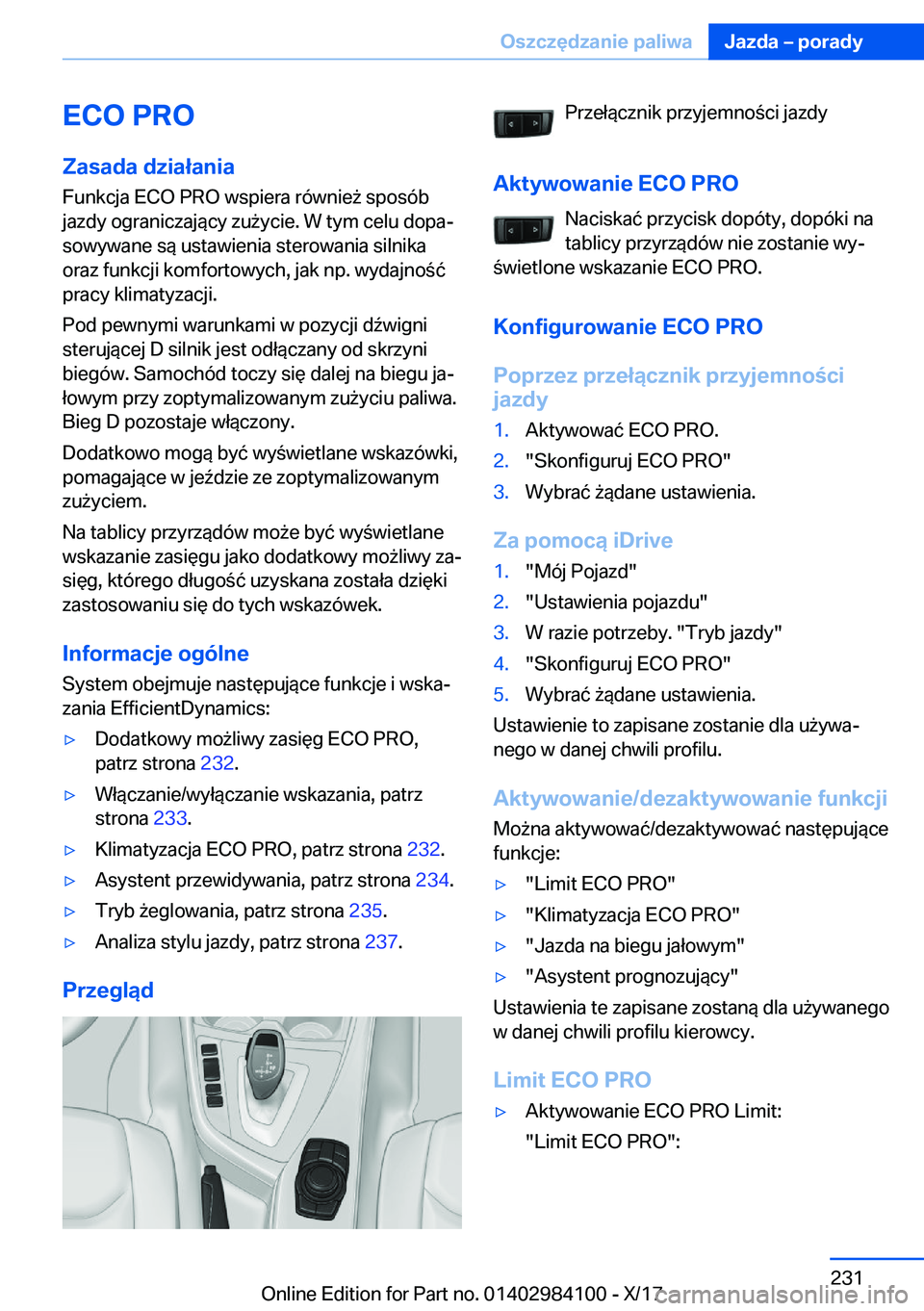 BMW 3 SERIES 2018  Instrukcja obsługi (in Polish) �E�C�O��P�R�O
�Z�a�s�a�d�a��d�z�i�a�ł�a�n�i�a
�F�u�n�k�c�j�a� �E�C�O� �P�R�O� �w�s�p�i�e�r�a� �r�