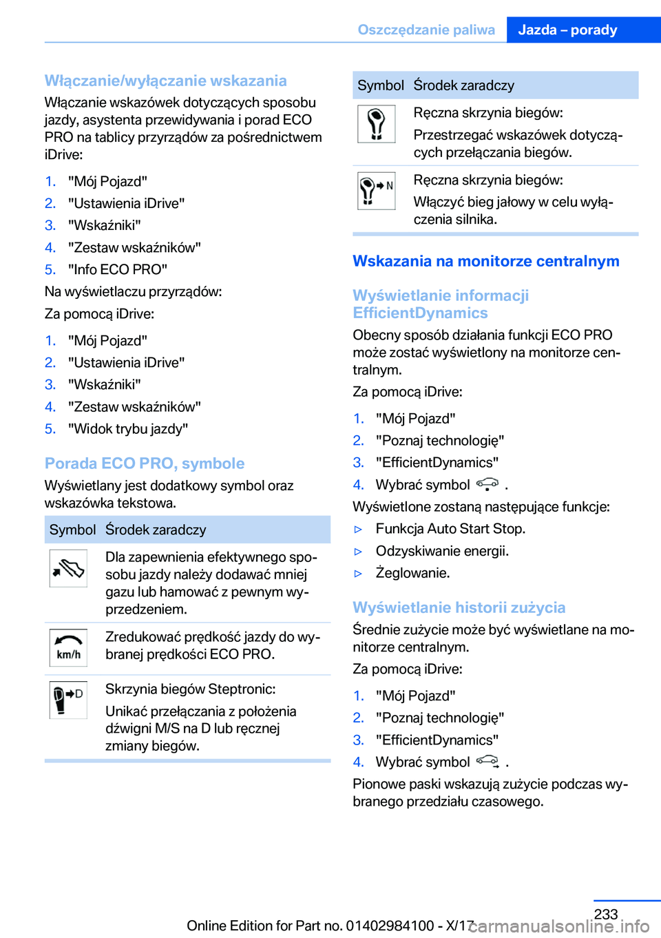 BMW 3 SERIES 2018  Instrukcja obsługi (in Polish) �W�ł�