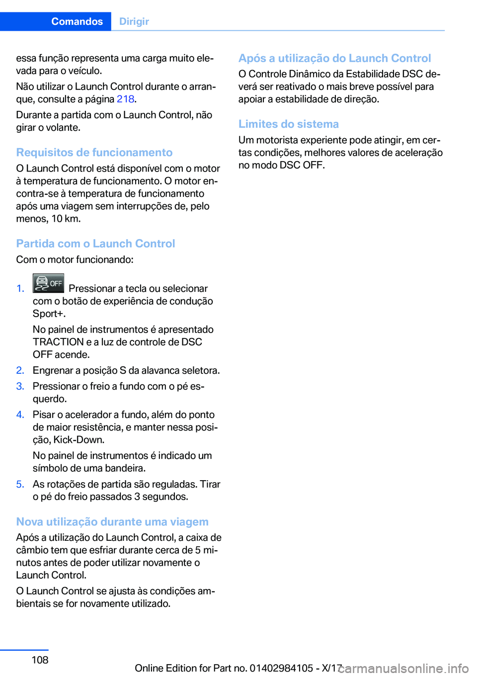 BMW 3 SERIES 2018  Manual do condutor (in Portuguese) �e�s�s�a� �f�u�n�