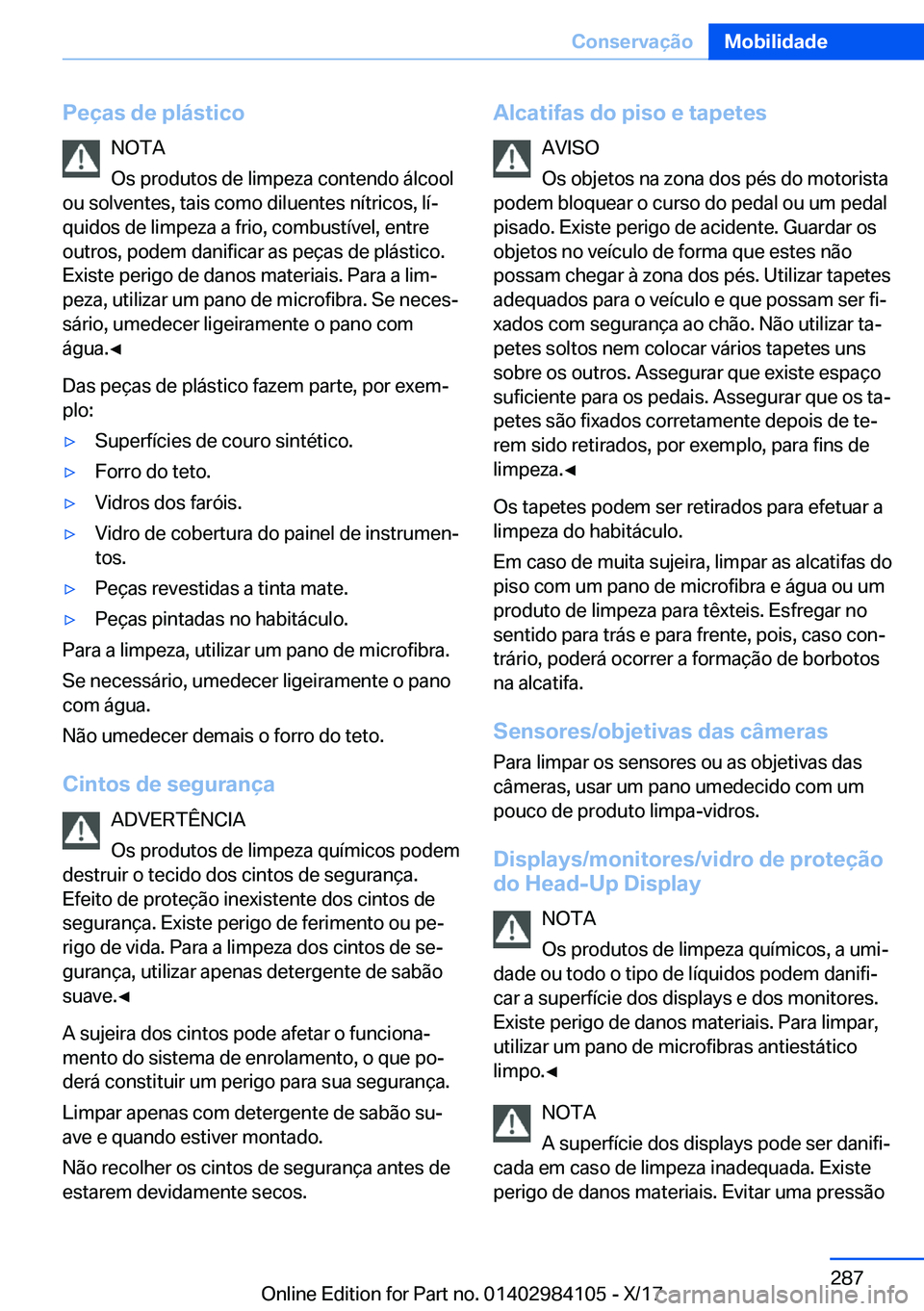 BMW 3 SERIES 2018  Manual do condutor (in Portuguese) �P�e�