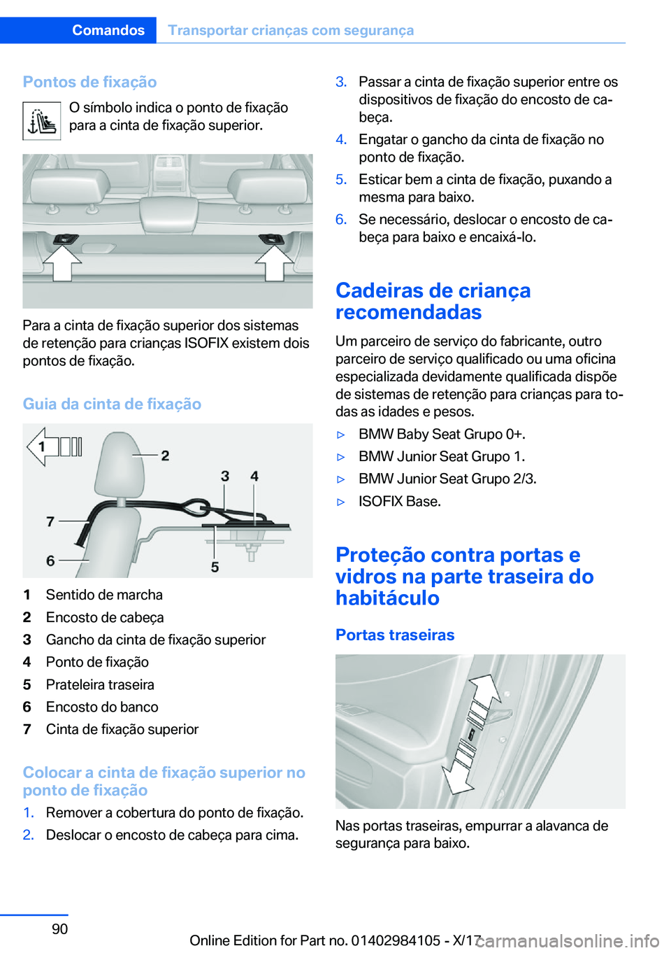 BMW 3 SERIES 2018  Manual do condutor (in Portuguese) �P�o�n�t�o�s��d�e��f�i�x�a�