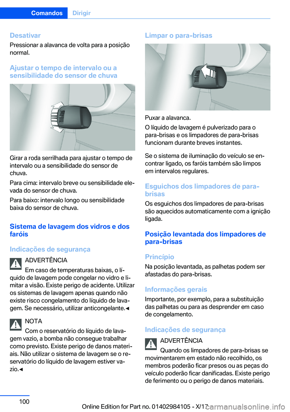 BMW 3 SERIES 2018  Manual do condutor (in Portuguese) �D�e�s�a�t�i�v�a�r�P�r�e�s�s�i�o�n�a�r� �a� �a�l�a�v�a�n�c�a� �d�e� �v�o�l�t�a� �p�a�r�a� �a� �p�o�s�i�
