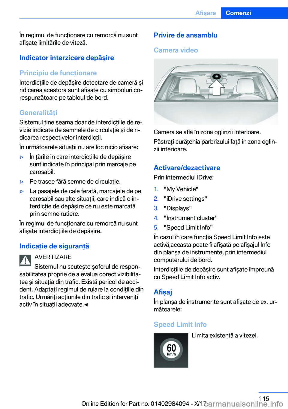 BMW 3 SERIES 2018  Ghiduri De Utilizare (in Romanian) �