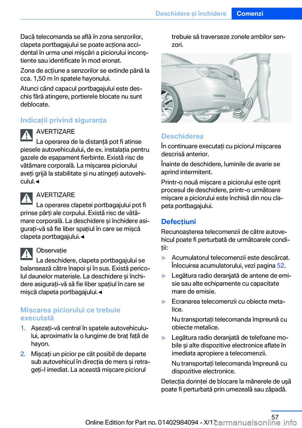 BMW 3 SERIES 2018  Ghiduri De Utilizare (in Romanian) �D�a�c�