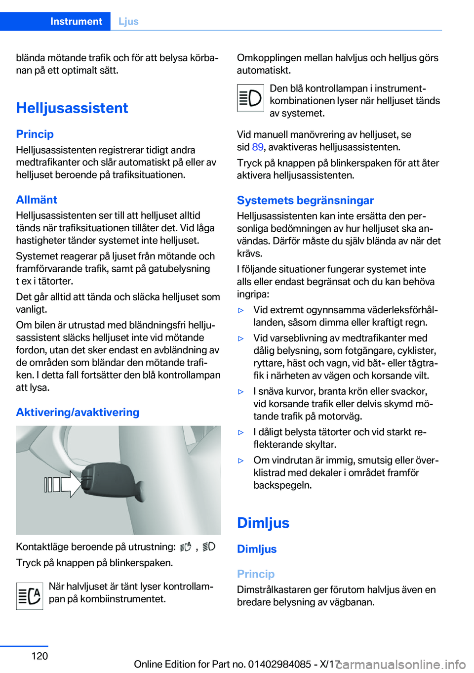 BMW 3 SERIES 2018  InstruktionsbÖcker (in Swedish) �b�l�ä�n�d�a� �m�