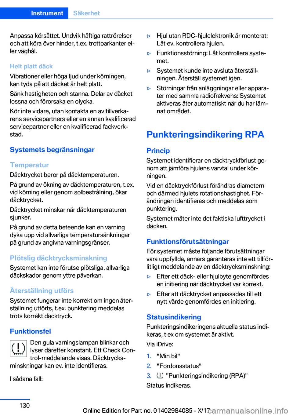 BMW 3 SERIES 2018  InstruktionsbÖcker (in Swedish) �A�n�p�a�s�s�a� �k�