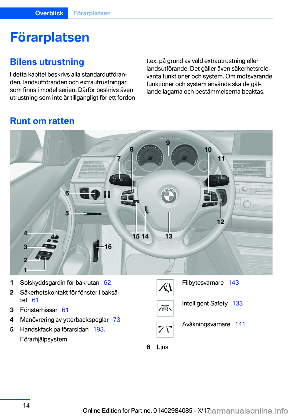 BMW 3 SERIES 2018  InstruktionsbÖcker (in Swedish) �F�