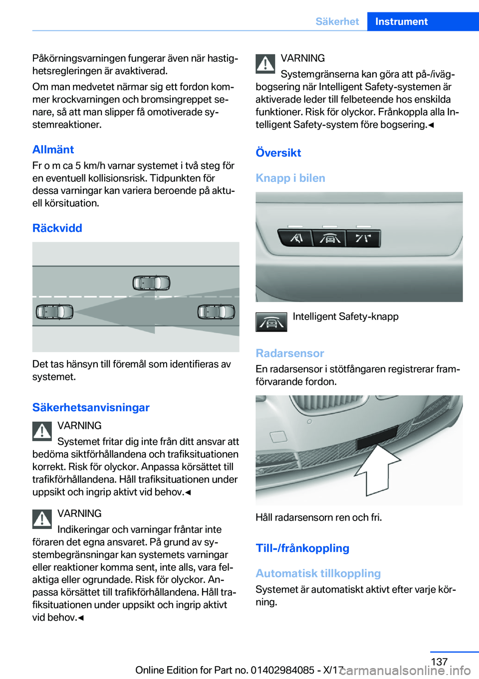BMW 3 SERIES 2018  InstruktionsbÖcker (in Swedish) �P�å�k�