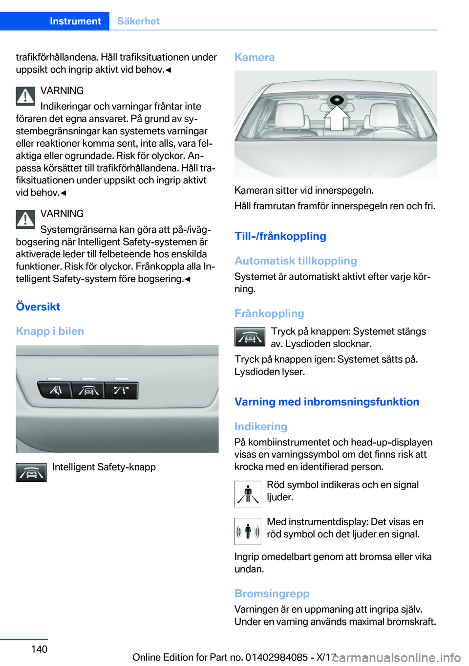 BMW 3 SERIES 2018  InstruktionsbÖcker (in Swedish) �t�r�a�f�i�k�f�