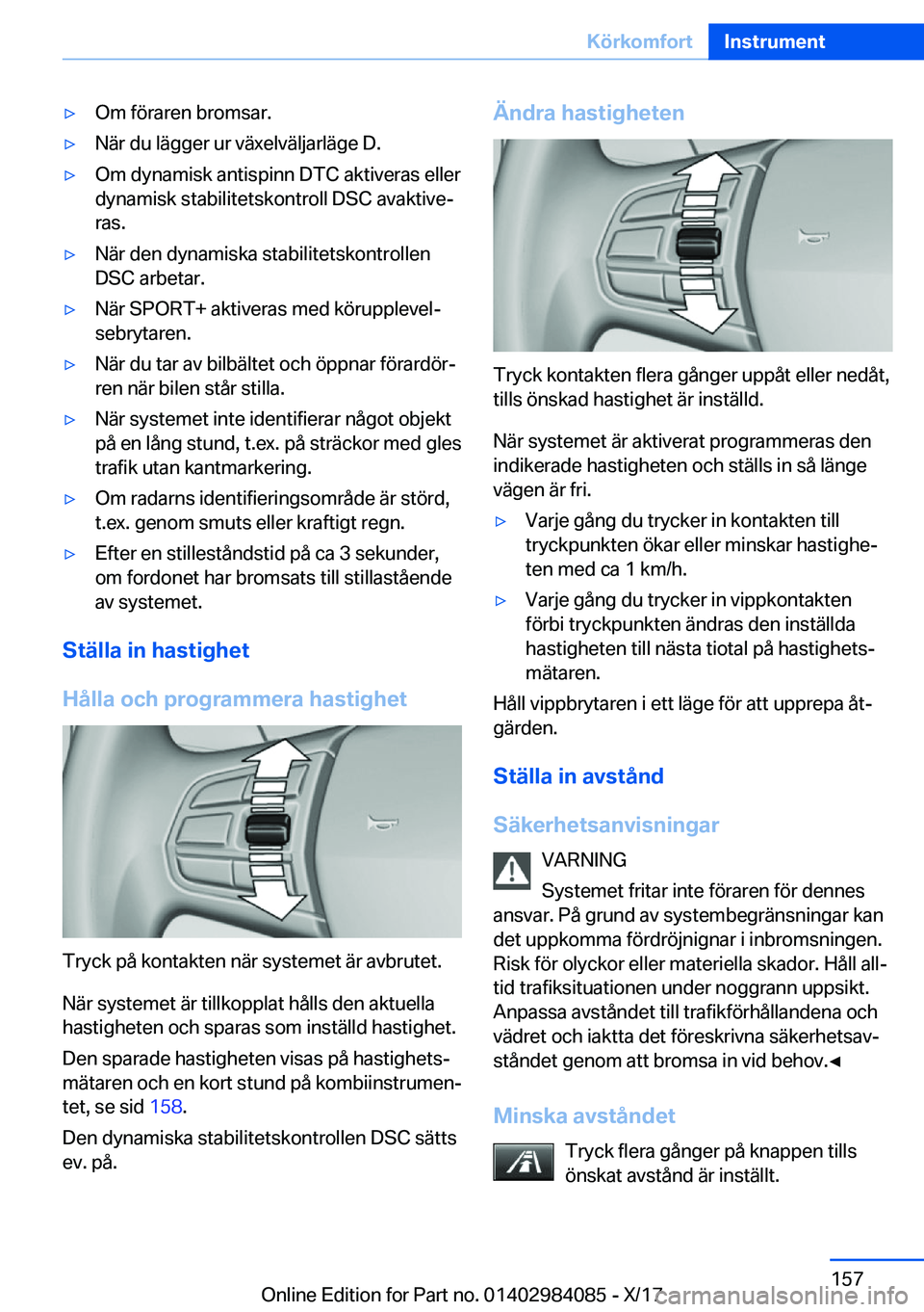 BMW 3 SERIES 2018  InstruktionsbÖcker (in Swedish) y�O�m� �f�