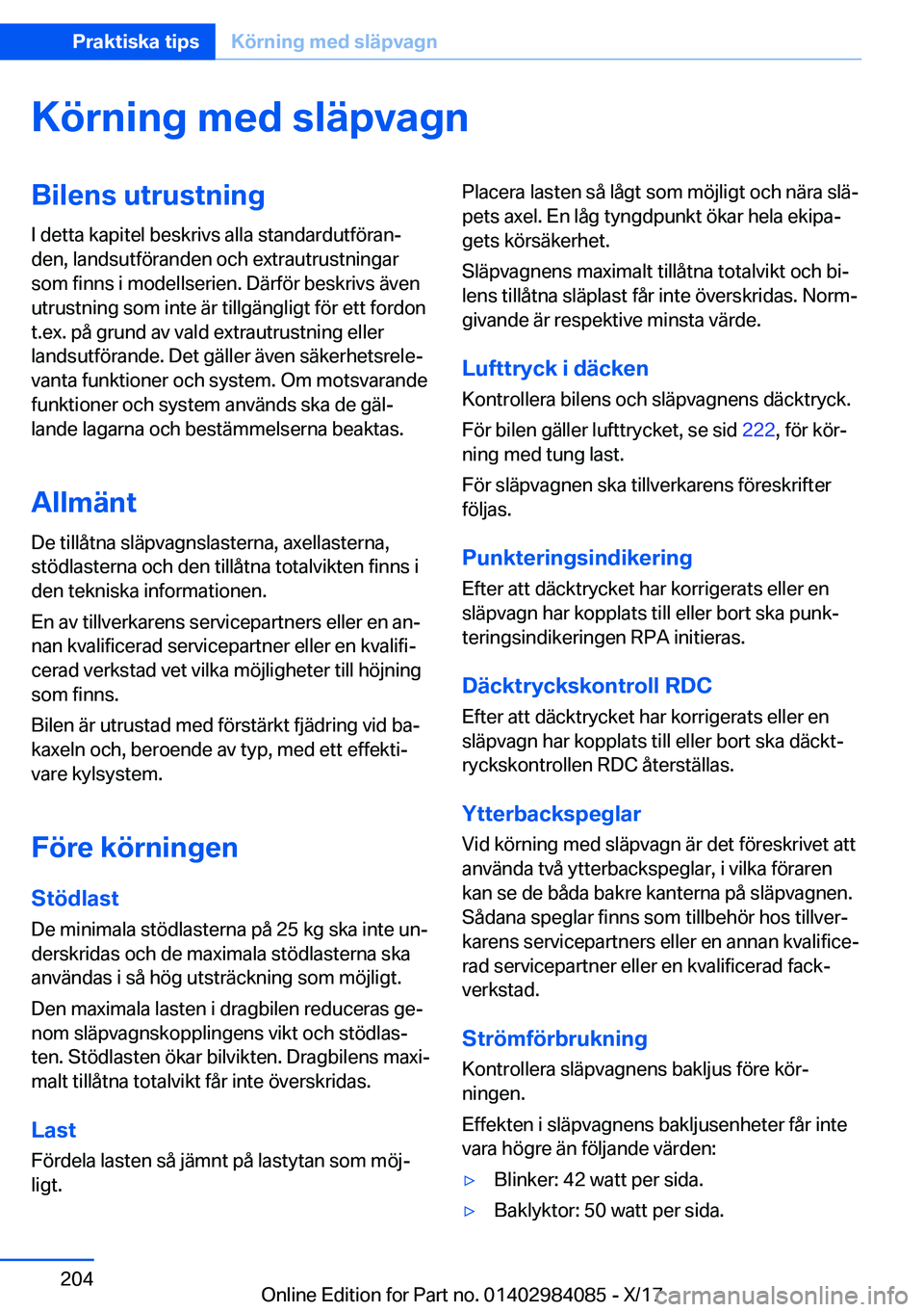 BMW 3 SERIES 2018  InstruktionsbÖcker (in Swedish) �K�