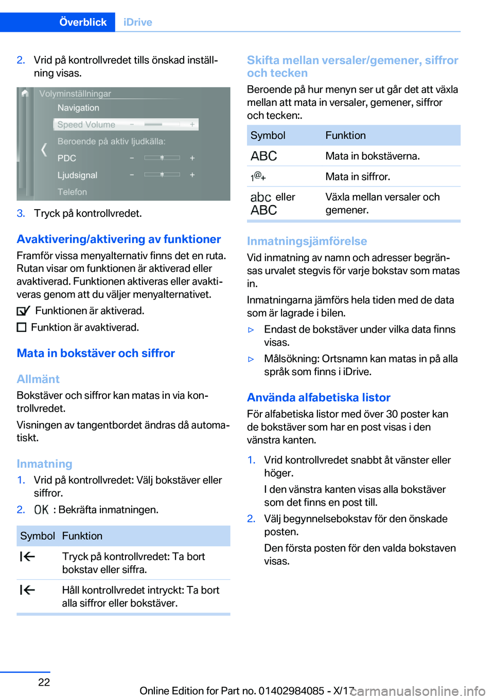 BMW 3 SERIES 2018  InstruktionsbÖcker (in Swedish) �2�.�V�r�i�d� �p�å� �k�o�n�t�r�o�l�l�v�r�e�d�e�t� �t�i�l�l�s� �