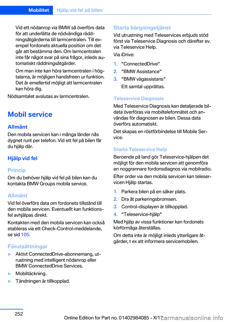 BMW 3 SERIES 2018  InstruktionsbÖcker (in Swedish) �V�i�d� �e�t�t� �n�