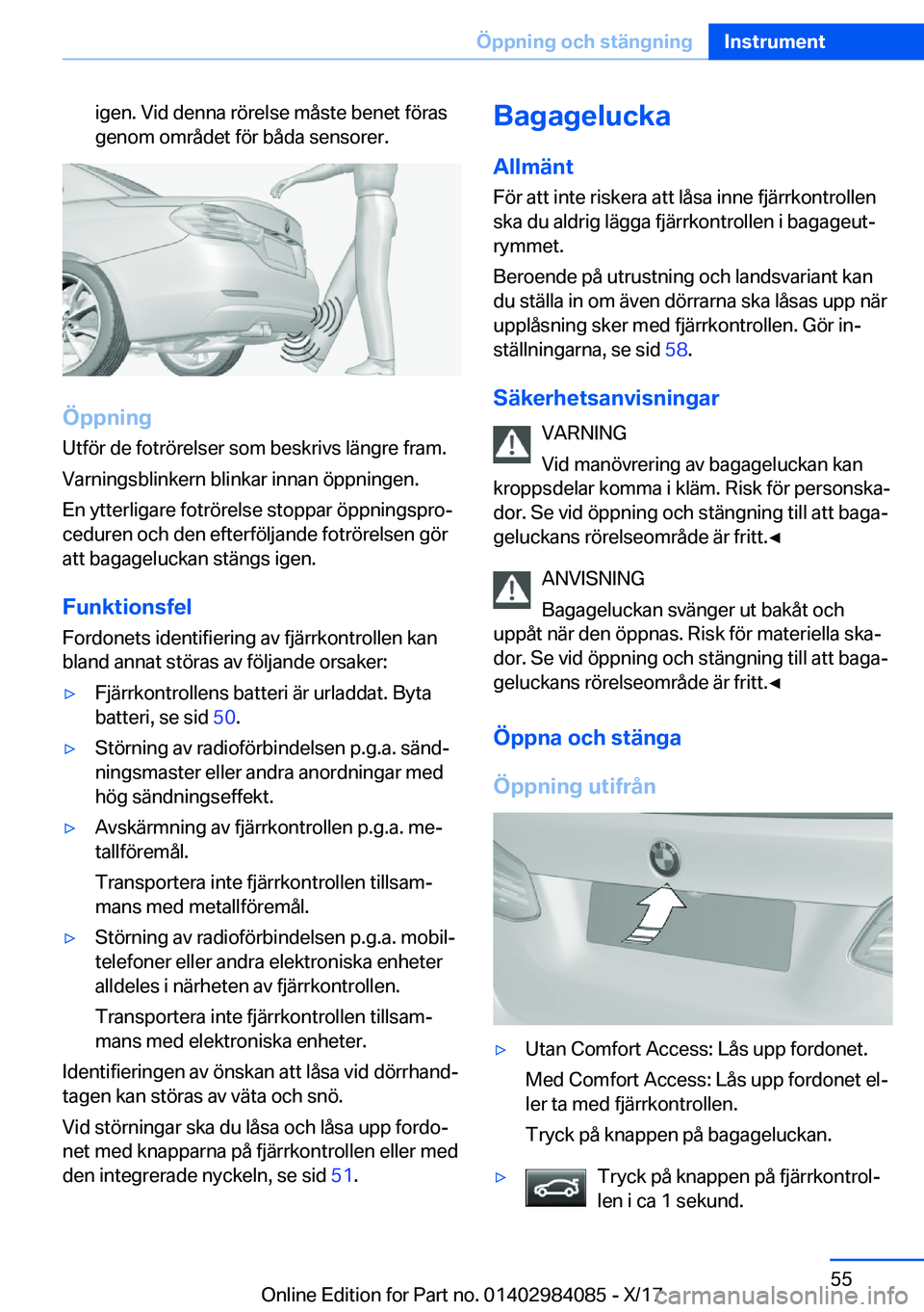 BMW 3 SERIES 2018  InstruktionsbÖcker (in Swedish) �i�g�e�n�.� �V�i�d� �d�e�n�n�a� �r�