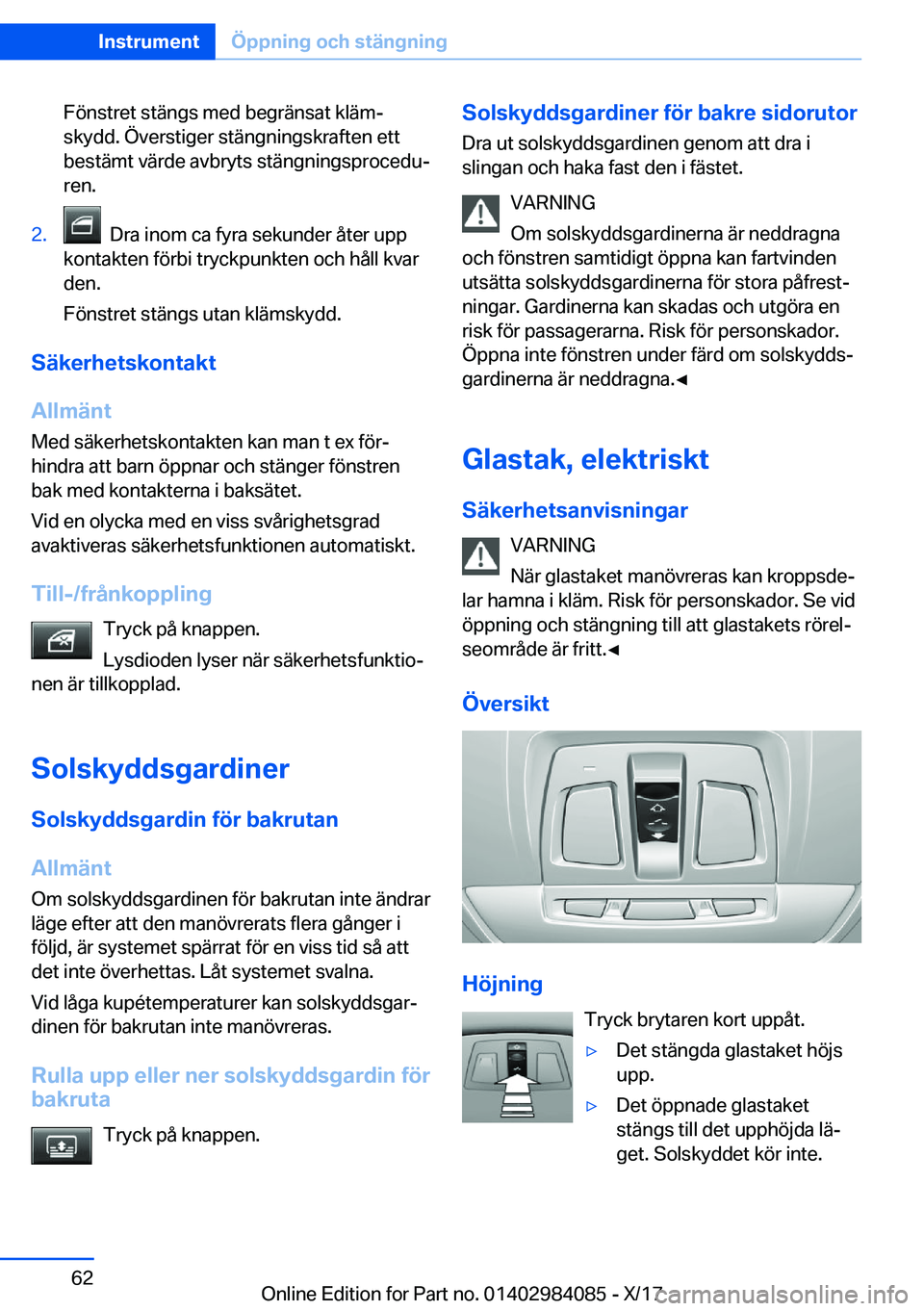 BMW 3 SERIES 2018  InstruktionsbÖcker (in Swedish) �F�