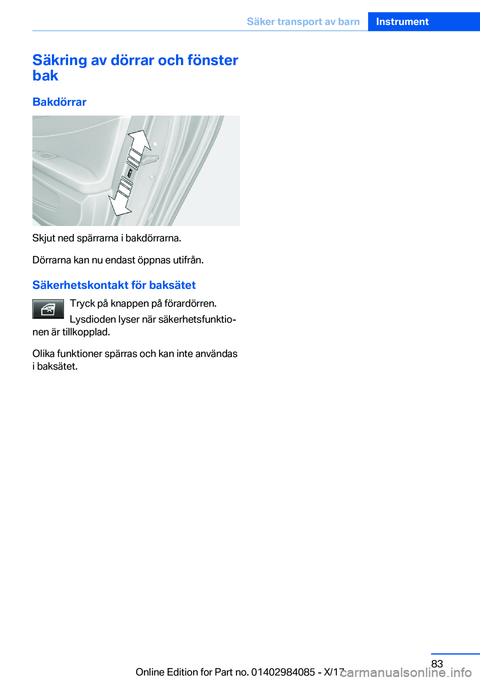 BMW 3 SERIES 2018  InstruktionsbÖcker (in Swedish) �S�ä�k�r�i�n�g��a�v��d�