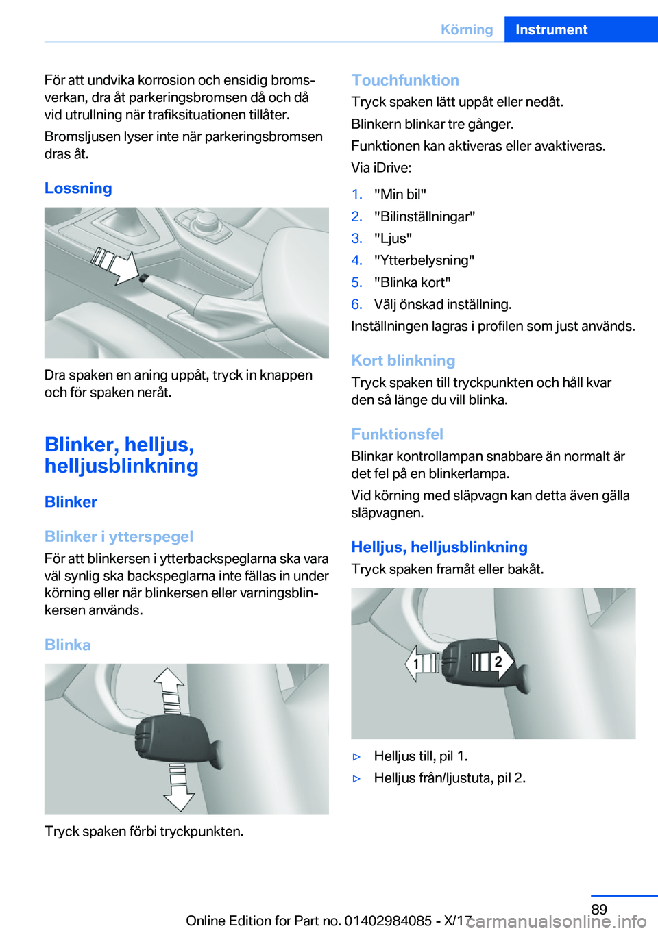 BMW 3 SERIES 2018  InstruktionsbÖcker (in Swedish) �F�