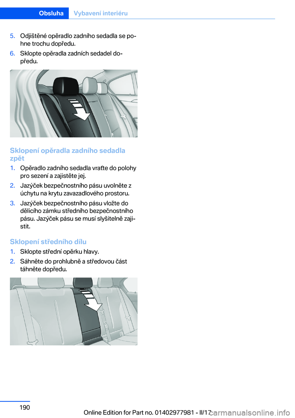 BMW 3 SERIES 2017  Návod na použití (in Czech) �5�.�O�d�j�i (�t�ě�n�