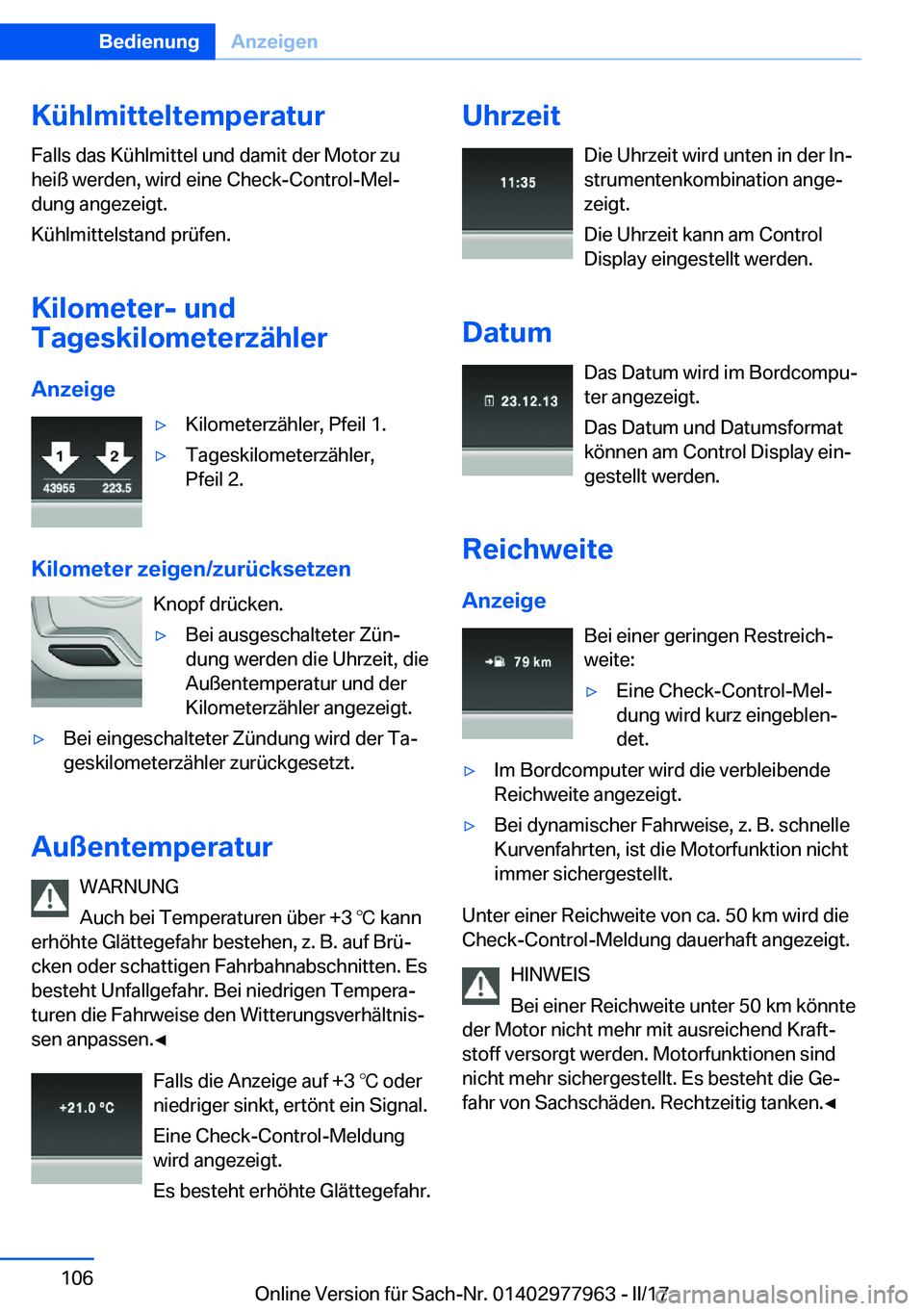 BMW 3 SERIES 2017  Betriebsanleitungen (in German) �K�