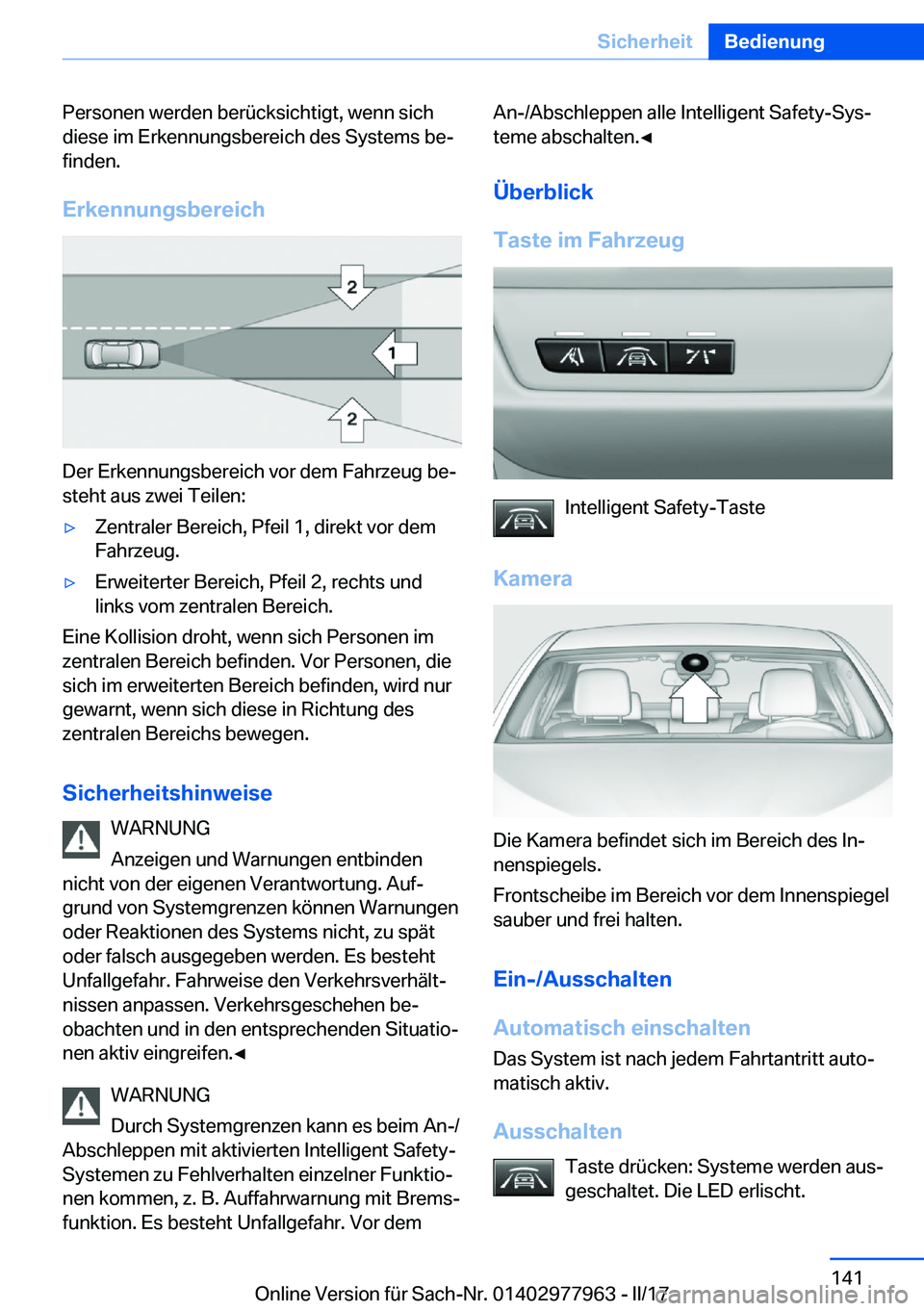 BMW 3 SERIES 2017  Betriebsanleitungen (in German) �P�e�r�s�o�n�e�n� �w�e�r�d�e�n� �b�e�r�
