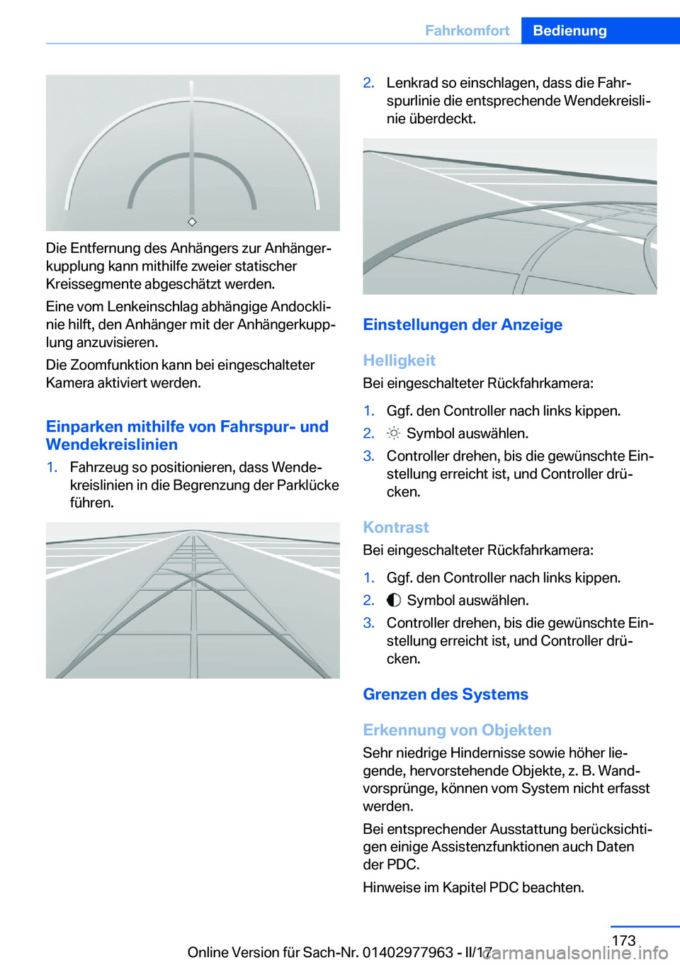BMW 3 SERIES 2017  Betriebsanleitungen (in German) �D�i�e� �E�n�t�f�e�r�n�u�n�g� �d�e�s� �A�n�h�