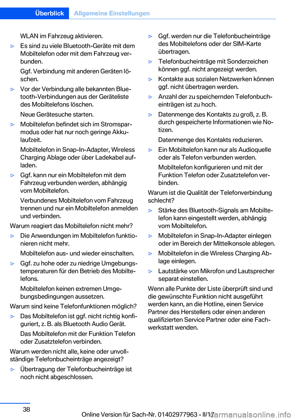 BMW 3 SERIES 2017  Betriebsanleitungen (in German) �W�L�A�N� �i�m� �F�a�h�r�z�e�u�g� �a�k�t�i�v�i�e�r�e�n�.y�E�s� �s�i�n�d� �z�u� �v�i�e�l�e� �B�l�u�e�t�o�o�t�h�-�G�e�r�
