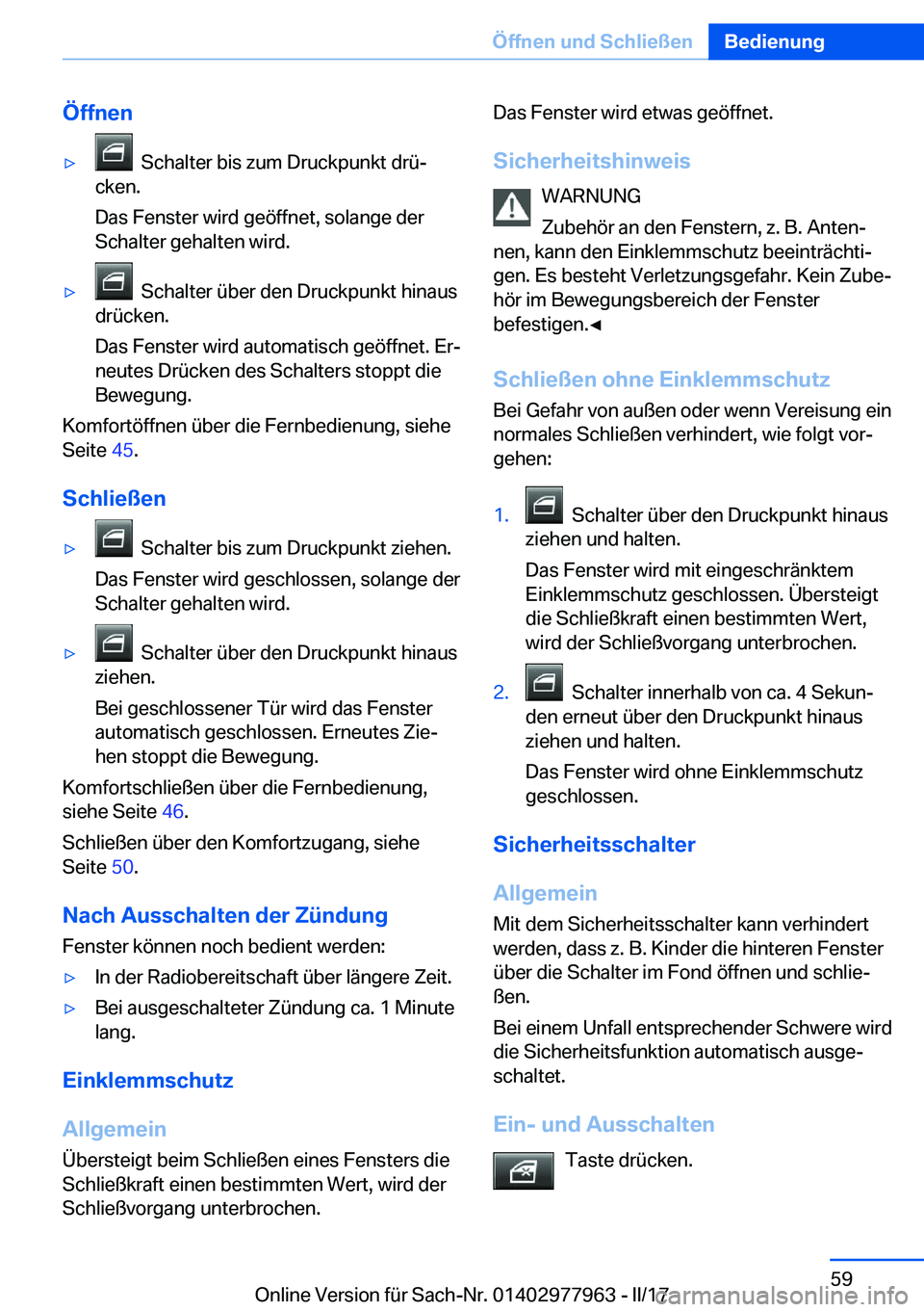 BMW 3 SERIES 2017  Betriebsanleitungen (in German) �