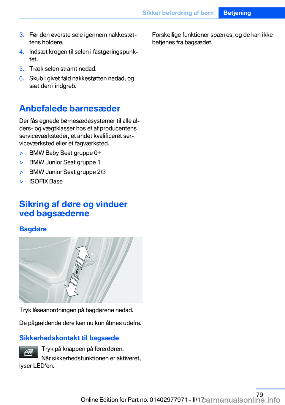 BMW 3 SERIES 2017  InstruktionsbØger (in Danish) �3�.�F�