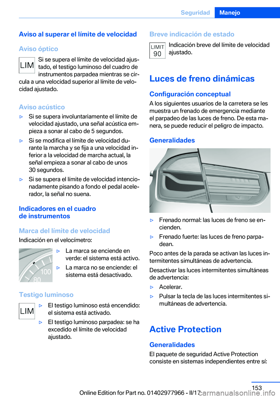 BMW 3 SERIES 2017  Manuales de Empleo (in Spanish) �A�v�i�s�o��a�l��s�u�p�e�r�a�r��e�l��l�