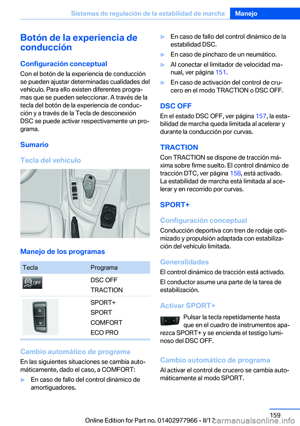 BMW 3 SERIES 2017  Manuales de Empleo (in Spanish) �B�o�t�