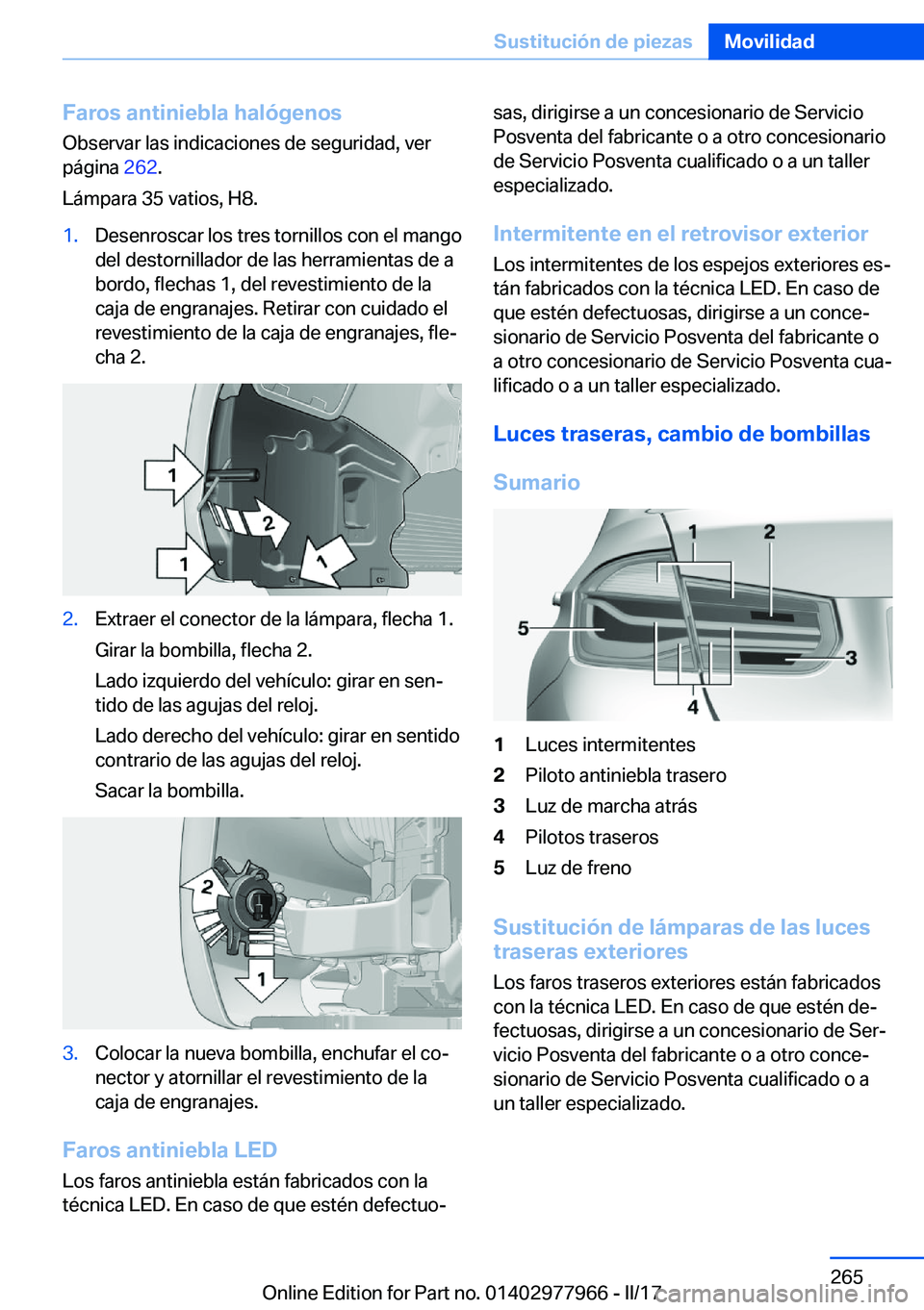 BMW 3 SERIES 2017  Manuales de Empleo (in Spanish) �F�a�r�o�s��a�n�t�i�n�i�e�b�l�a��h�a�l�