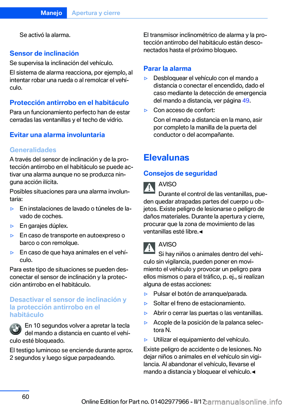 BMW 3 SERIES 2017  Manuales de Empleo (in Spanish) �S�e� �a�c�t�i�v�