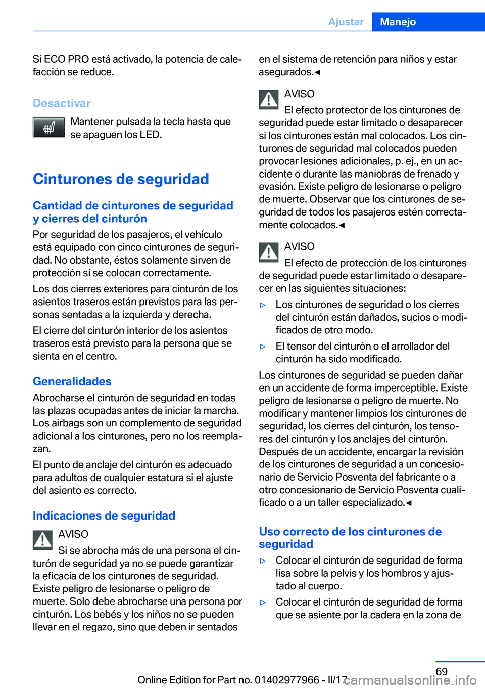 BMW 3 SERIES 2017  Manuales de Empleo (in Spanish) �S�i� �E�C�O� �P�R�O� �e�s�t�