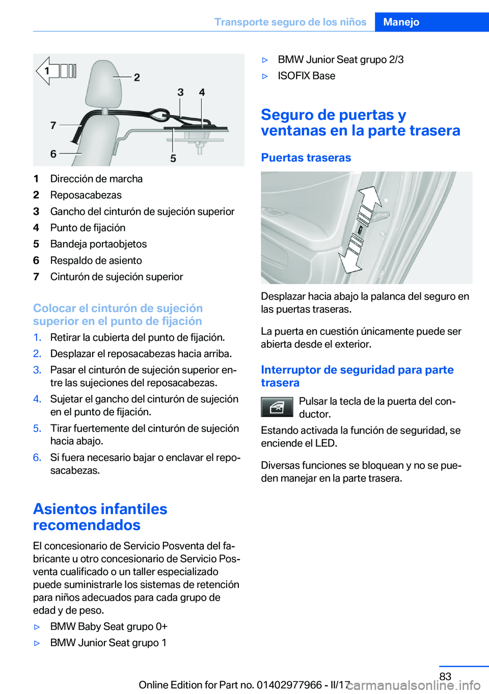 BMW 3 SERIES 2017  Manuales de Empleo (in Spanish) �1�D�i�r�e�c�c�i�