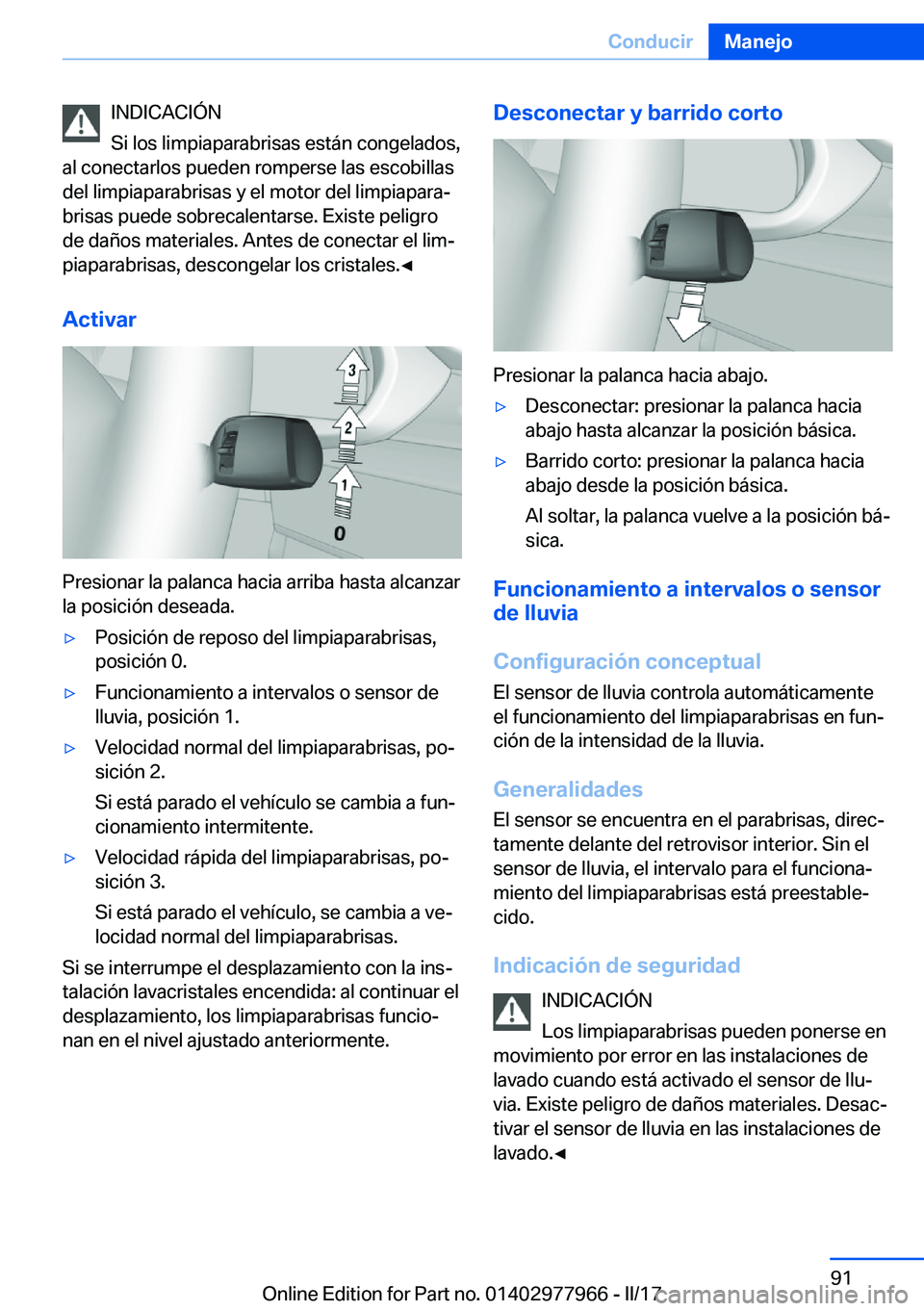 BMW 3 SERIES 2017  Manuales de Empleo (in Spanish) �I�N�D�I�C�A�C�I�