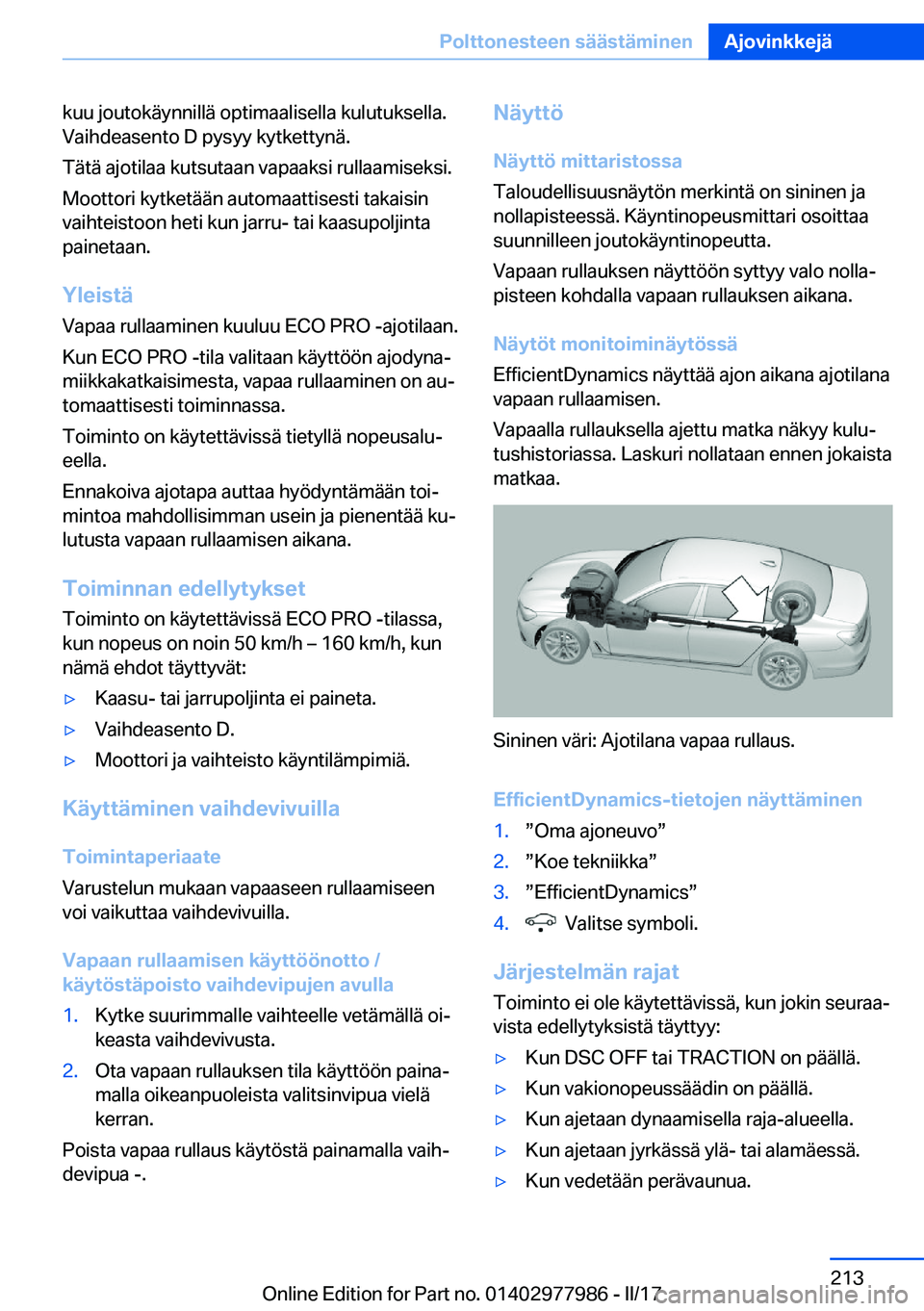 BMW 3 SERIES 2017  Omistajan Käsikirja (in Finnish) �k�u�u� �j�o�u�t�o�k�