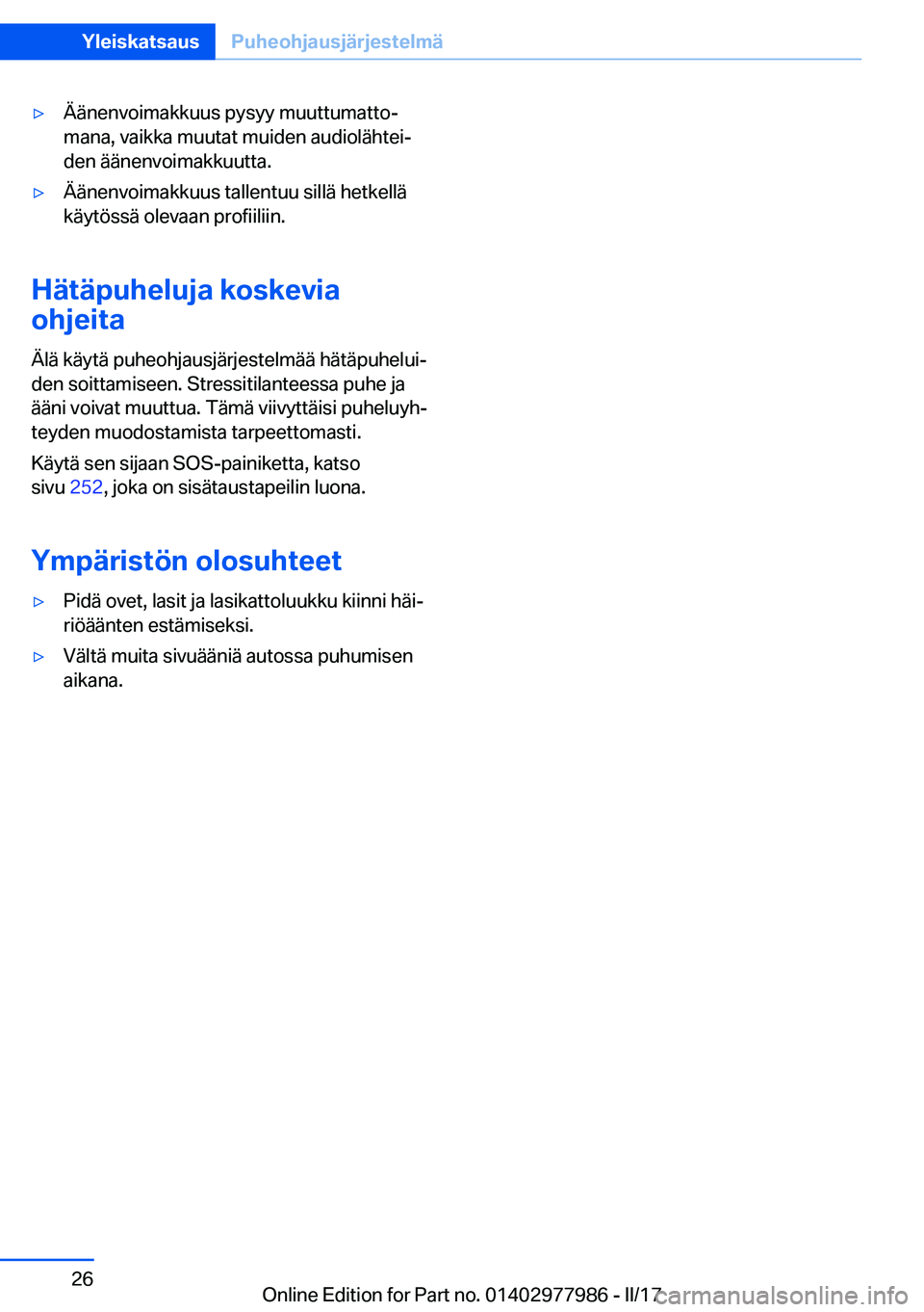 BMW 3 SERIES 2017  Omistajan Käsikirja (in Finnish) 'y�