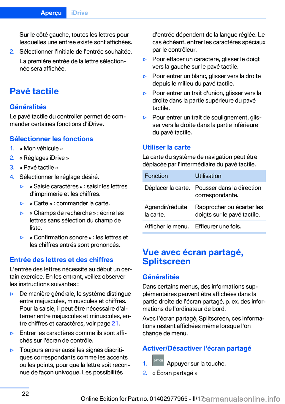 BMW 3 SERIES 2017  Notices Demploi (in French) �S�u�r� �l�e� �c�