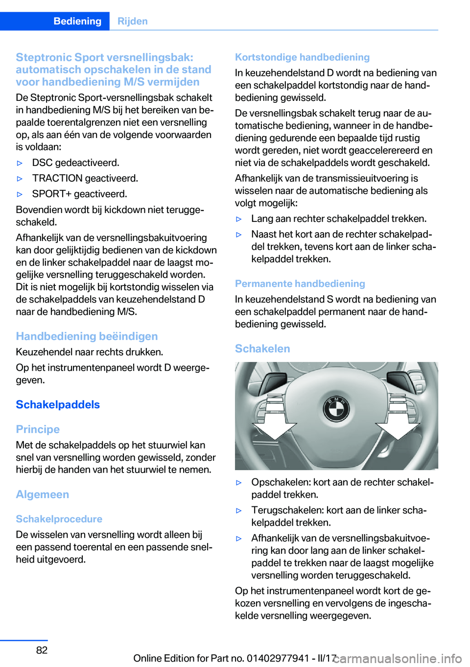 BMW 3 SERIES 2017  Instructieboekjes (in Dutch) �S�t�e�p�t�r�o�n�i�c��S�p�o�r�t��v�e�r�s�n�e�l�l�i�n�g�s�b�a�k�:
�a�u�t�o�m�a�t�i�s�c�h��o�p�s�c�h�a�k�e�l�e�n��i�n��d�e��s�t�a�n�d
�v�o�o�r��h�a�n�d�b�e�d�i�e�n�i�n�g��M�/�S��v�e�r�m�i�j�d�e
