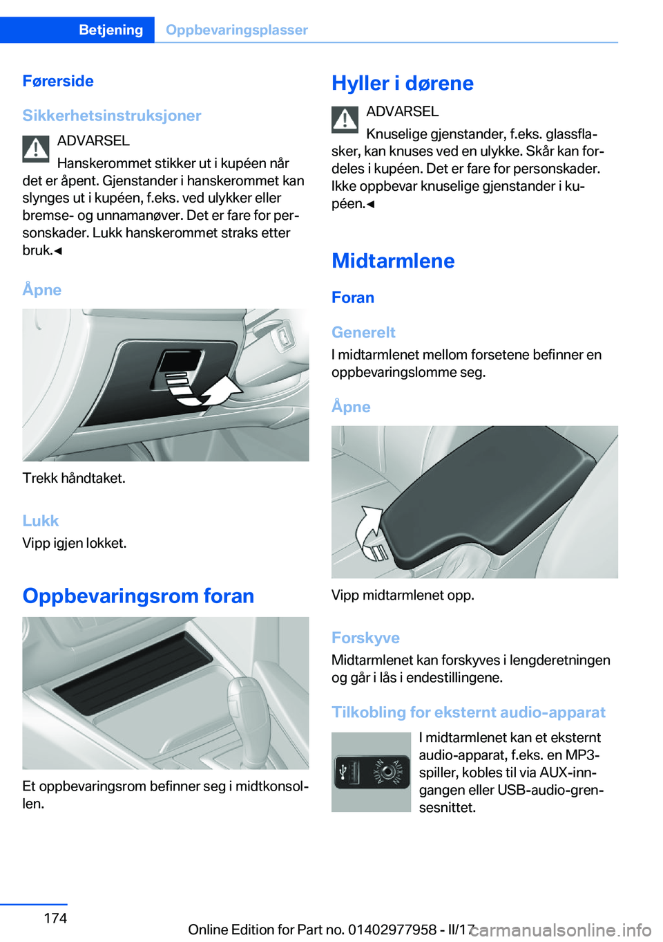 BMW 3 SERIES 2017  InstruksjonsbØker (in Norwegian) �F�