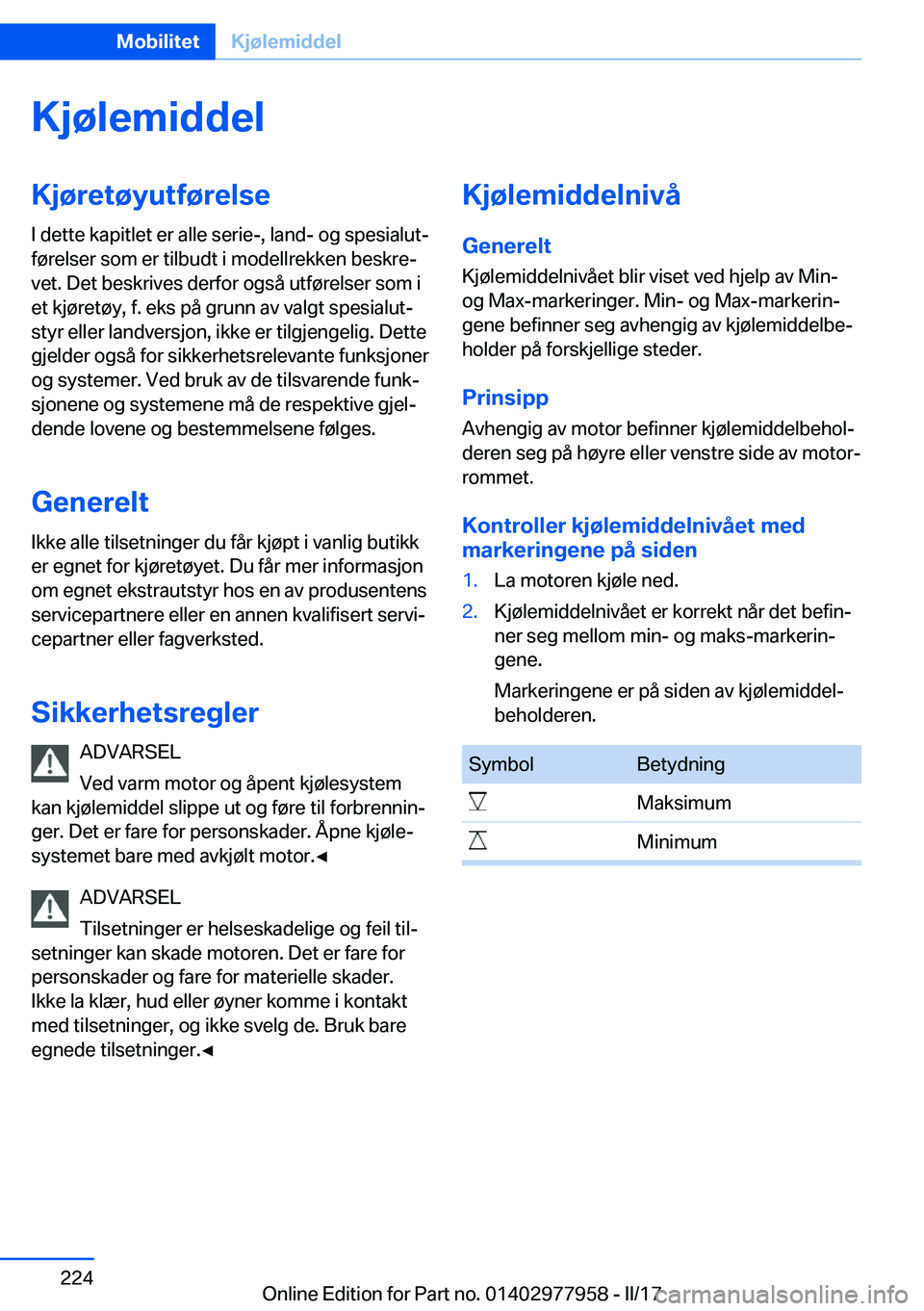 BMW 3 SERIES 2017  InstruksjonsbØker (in Norwegian) �K�j�
