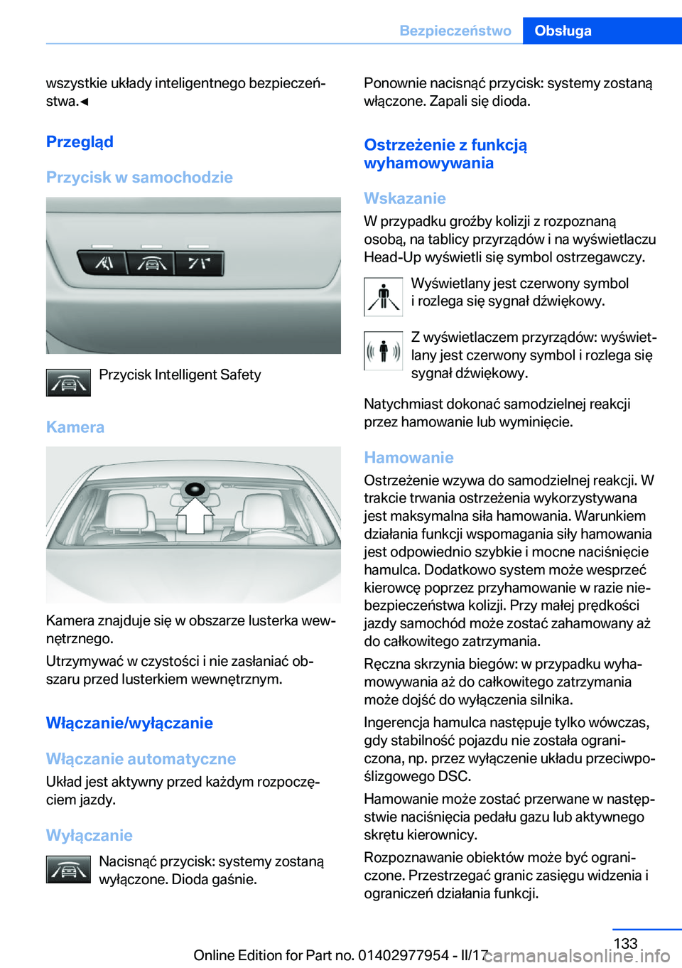 BMW 3 SERIES 2017  Instrukcja obsługi (in Polish) �w�s�z�y�s�t�k�i�e� �u�k�ł�a�d�y� �i�n�t�e�l�i�g�e�n�t�n�e�g�o� �b�e�z�p�i�e�c�z�e�