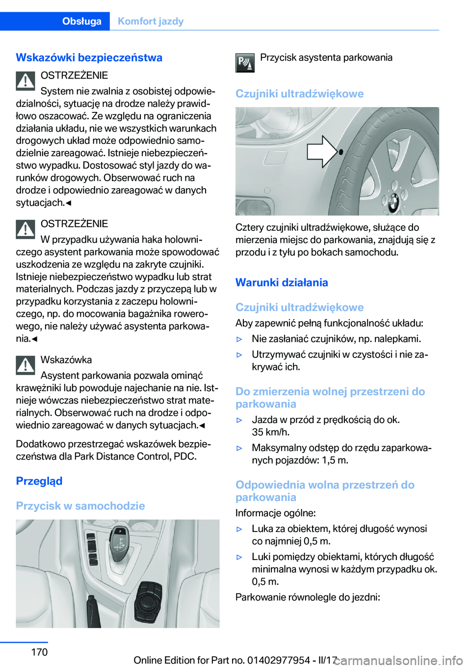 BMW 3 SERIES 2017  Instrukcja obsługi (in Polish) �W�s�k�a�z�