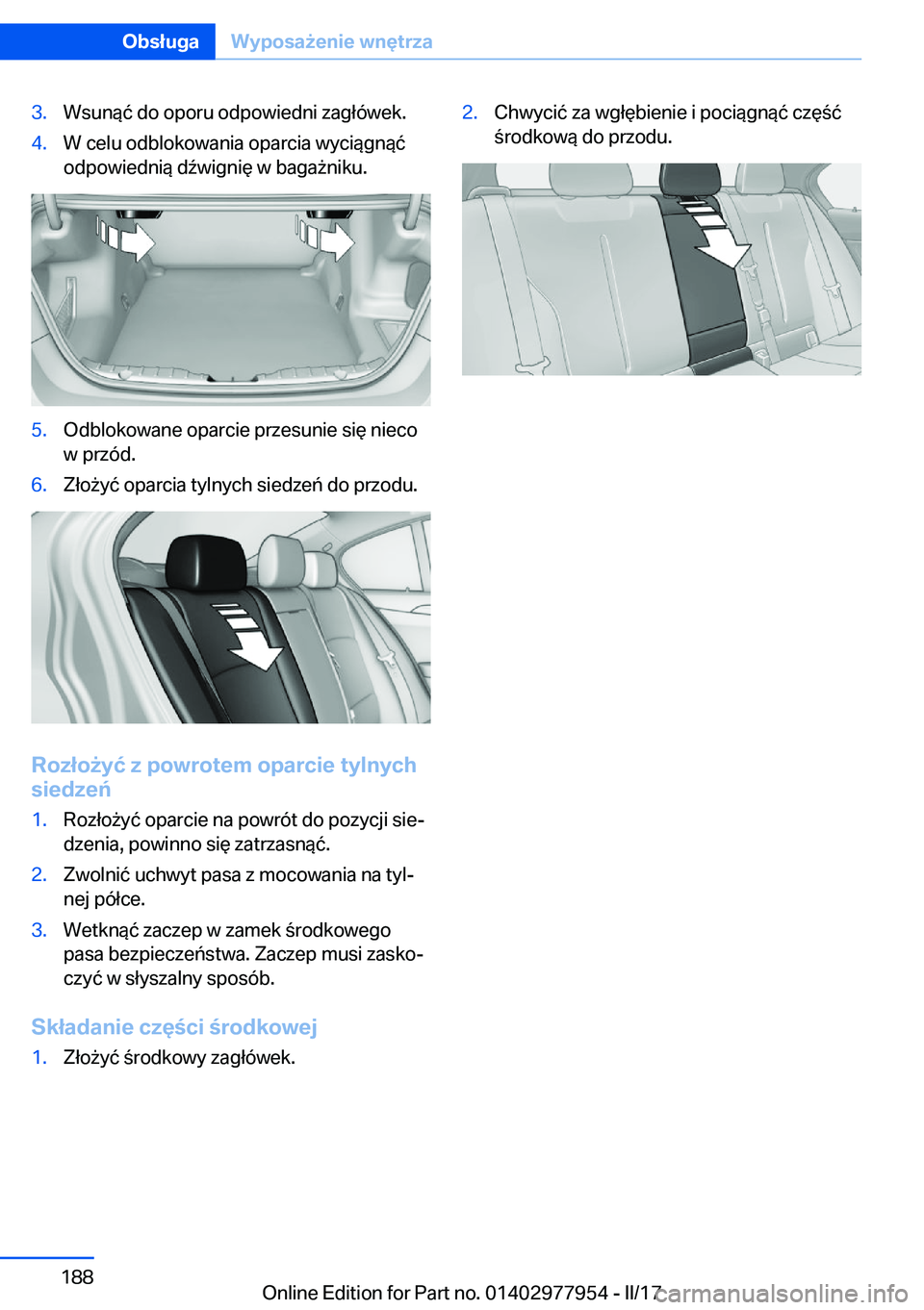 BMW 3 SERIES 2017  Instrukcja obsługi (in Polish) �3�.�W�s�u�n�