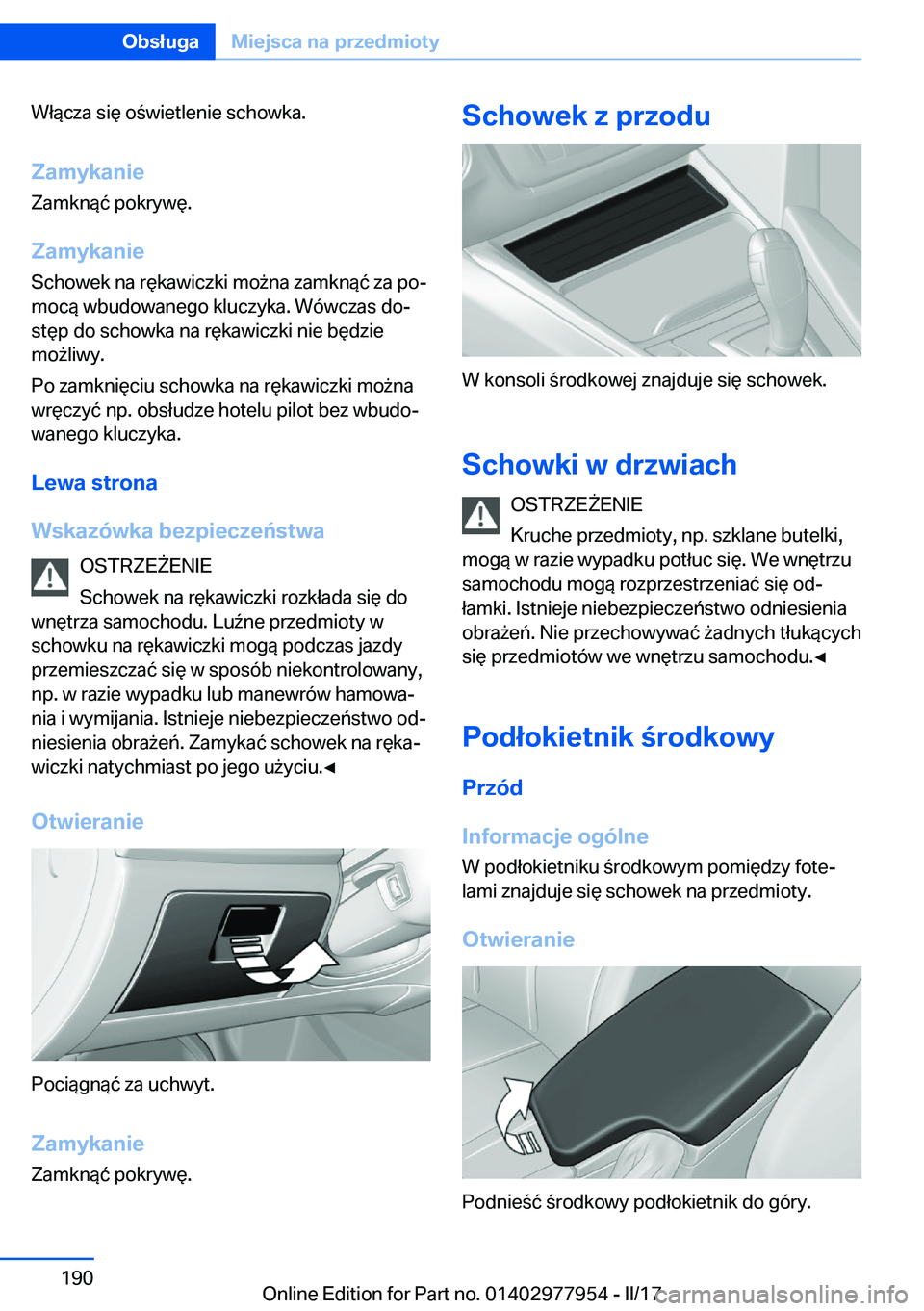 BMW 3 SERIES 2017  Instrukcja obsługi (in Polish) �W�ł�
