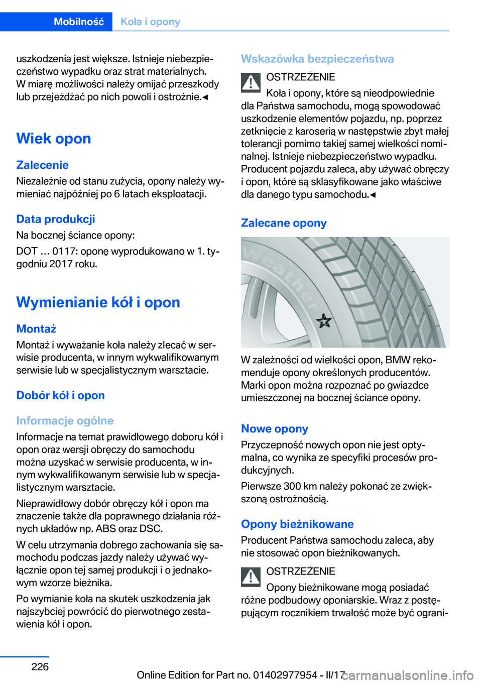 BMW 3 SERIES 2017  Instrukcja obsługi (in Polish) �u�s�z�k�o�d�z�e�n�i�a� �j�e�s�t� �w�i�