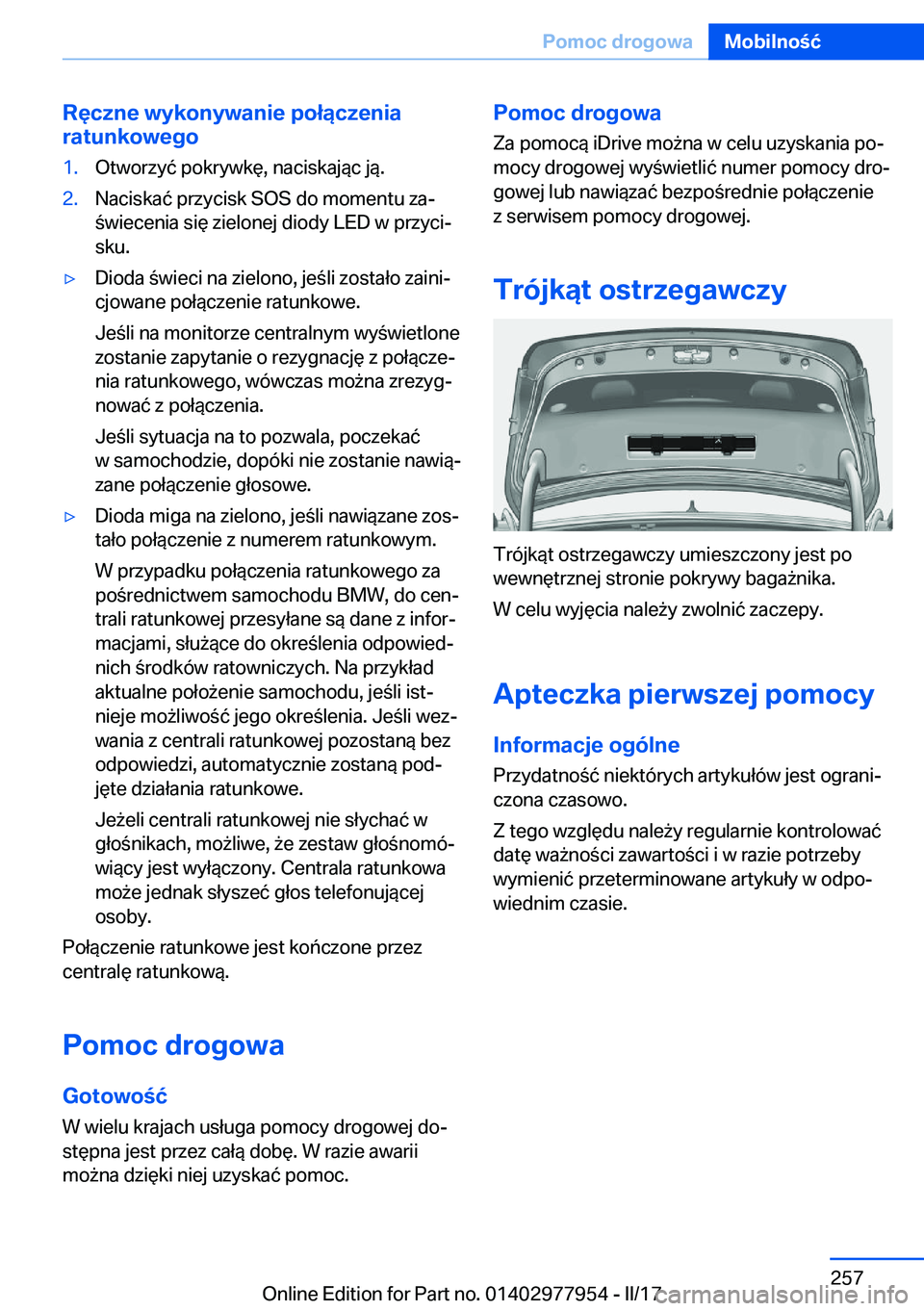 BMW 3 SERIES 2017  Instrukcja obsługi (in Polish) �R�