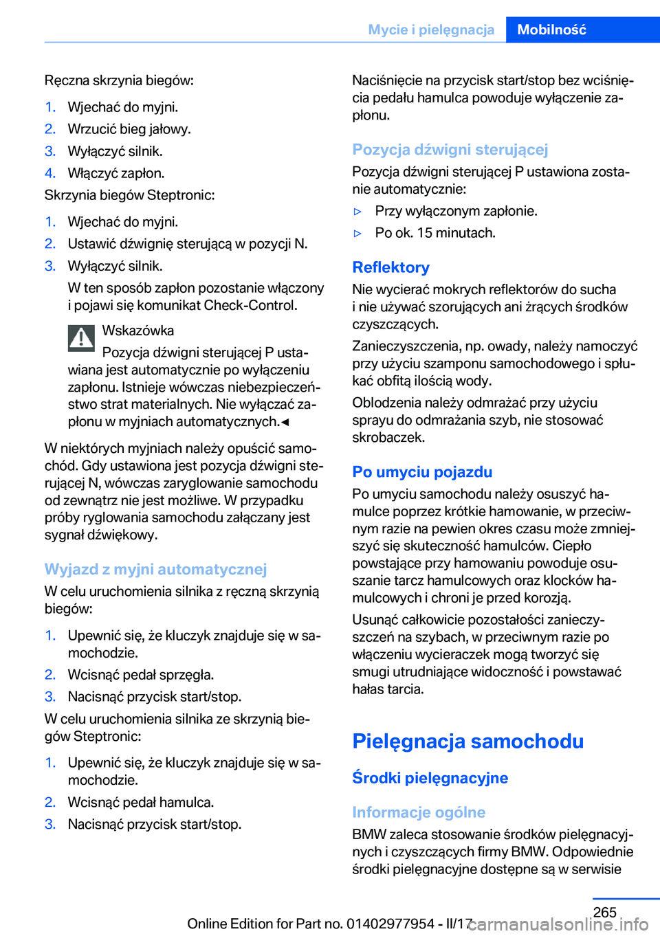 BMW 3 SERIES 2017  Instrukcja obsługi (in Polish) �R�