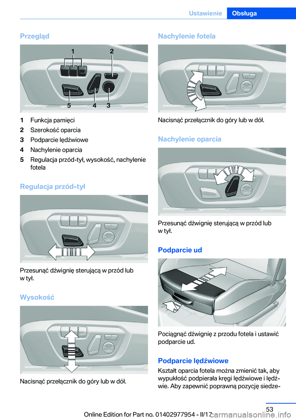 BMW 3 SERIES 2017  Instrukcja obsługi (in Polish) �P�r�z�e�g�l�