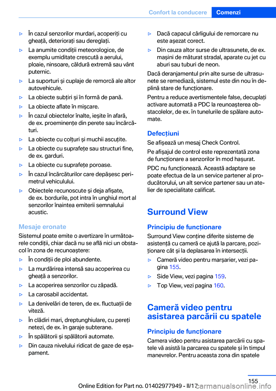 BMW 3 SERIES 2017  Ghiduri De Utilizare (in Romanian) 'y�